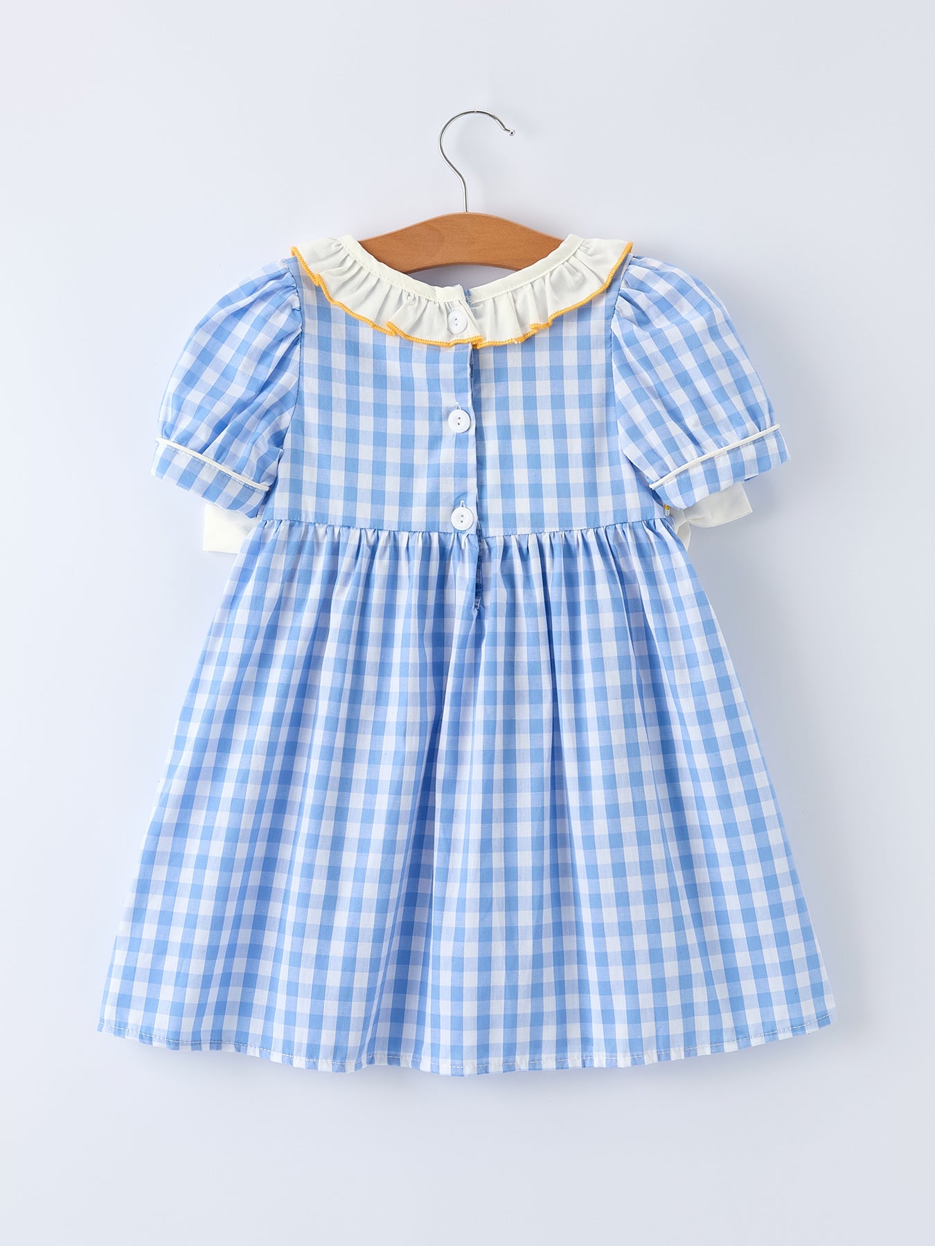Spring Daisy Bow Smocked Toddler Girl Dress