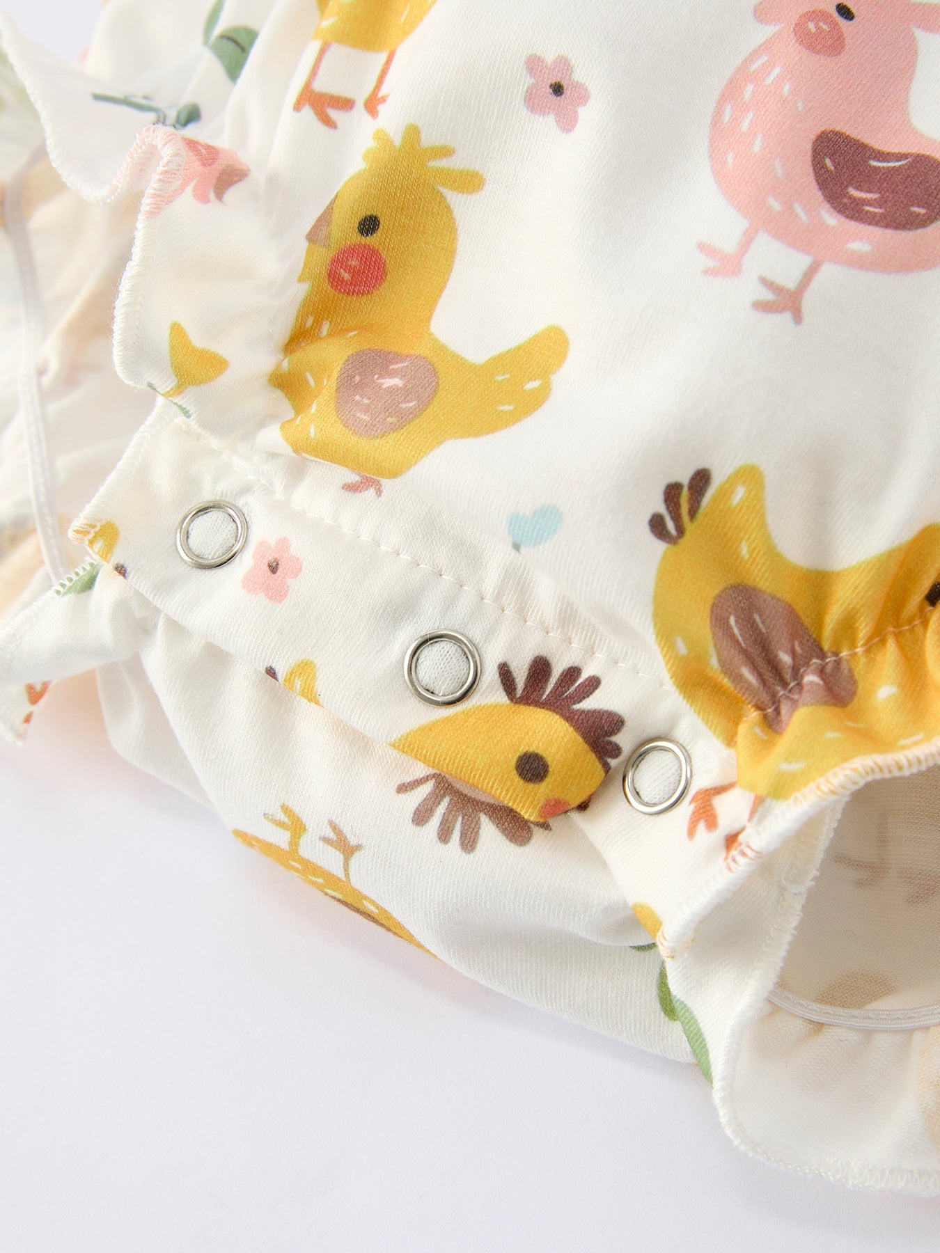 Spring Chick Scallop Short-Sleeve Girl Romper