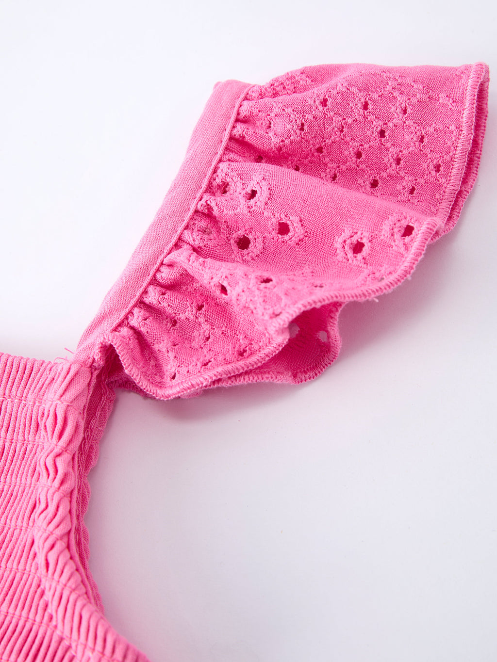 Pink Girl Smocked Ruffle Dress