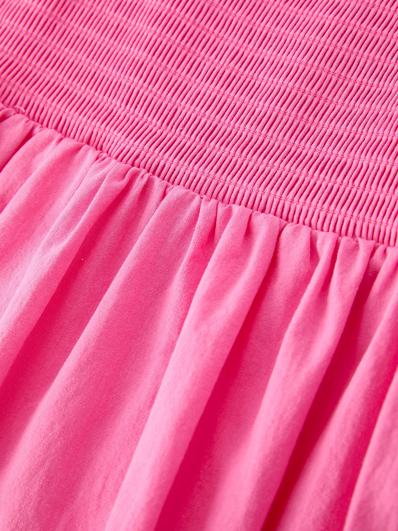 Pink Girl Smocked Ruffle Dress