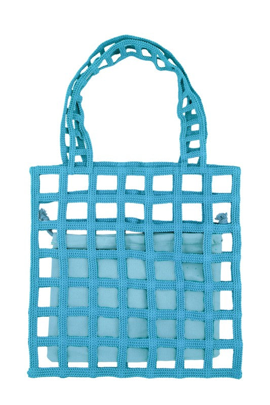 Square Shape Mesh Tote Bag