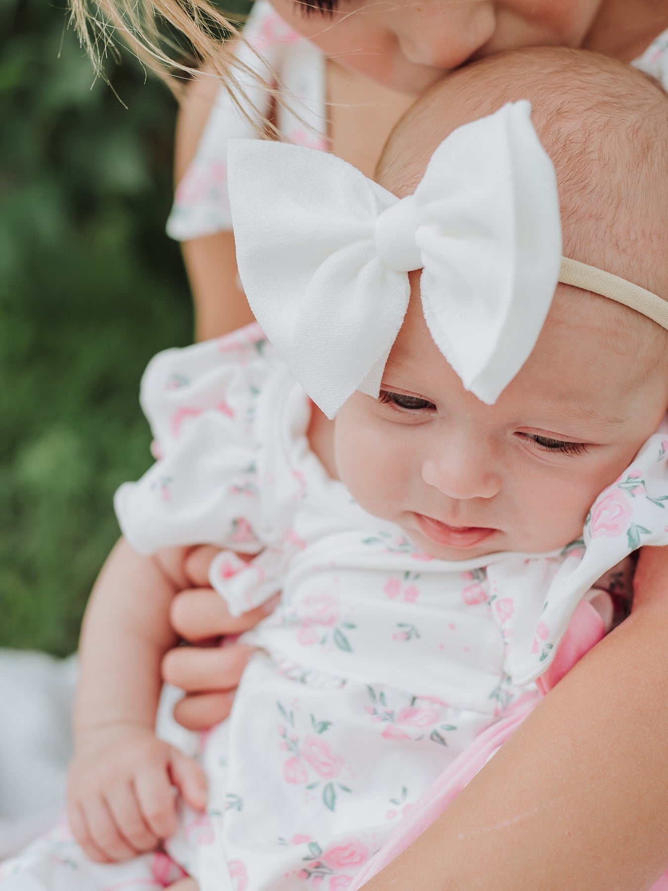 Floral Baby Girls Bow Ruffle Romper