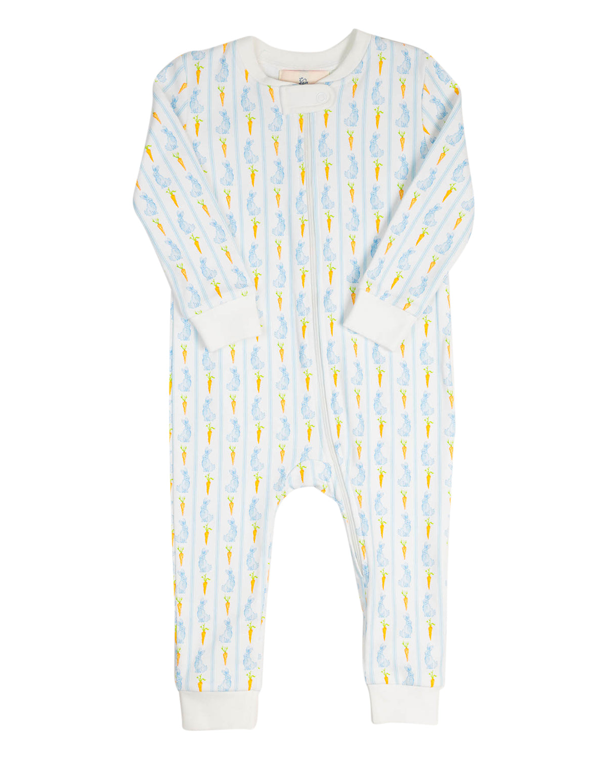 Blue Bunny Knit Zip Up Pajamas-FINAL SALE