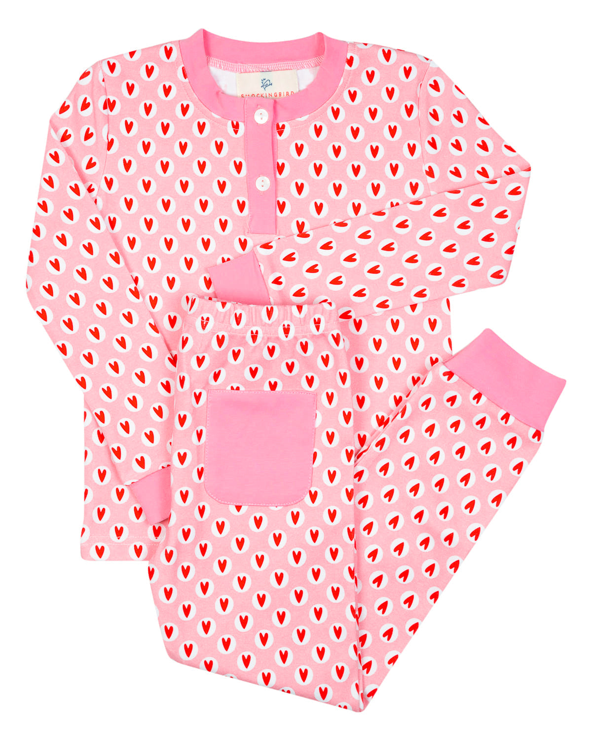 Heart Print Knit Pajama Set- FINAL SALE