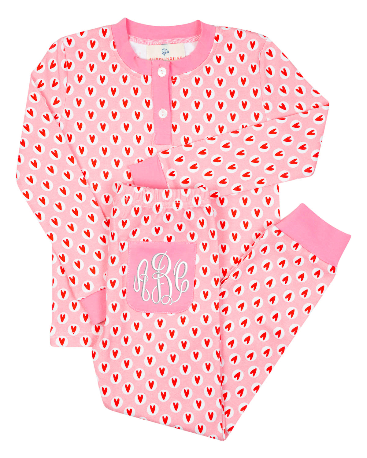 Heart Print Knit Pajama Set- FINAL SALE