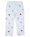 ABC 123 Embroidered Pants- FINAL SALE