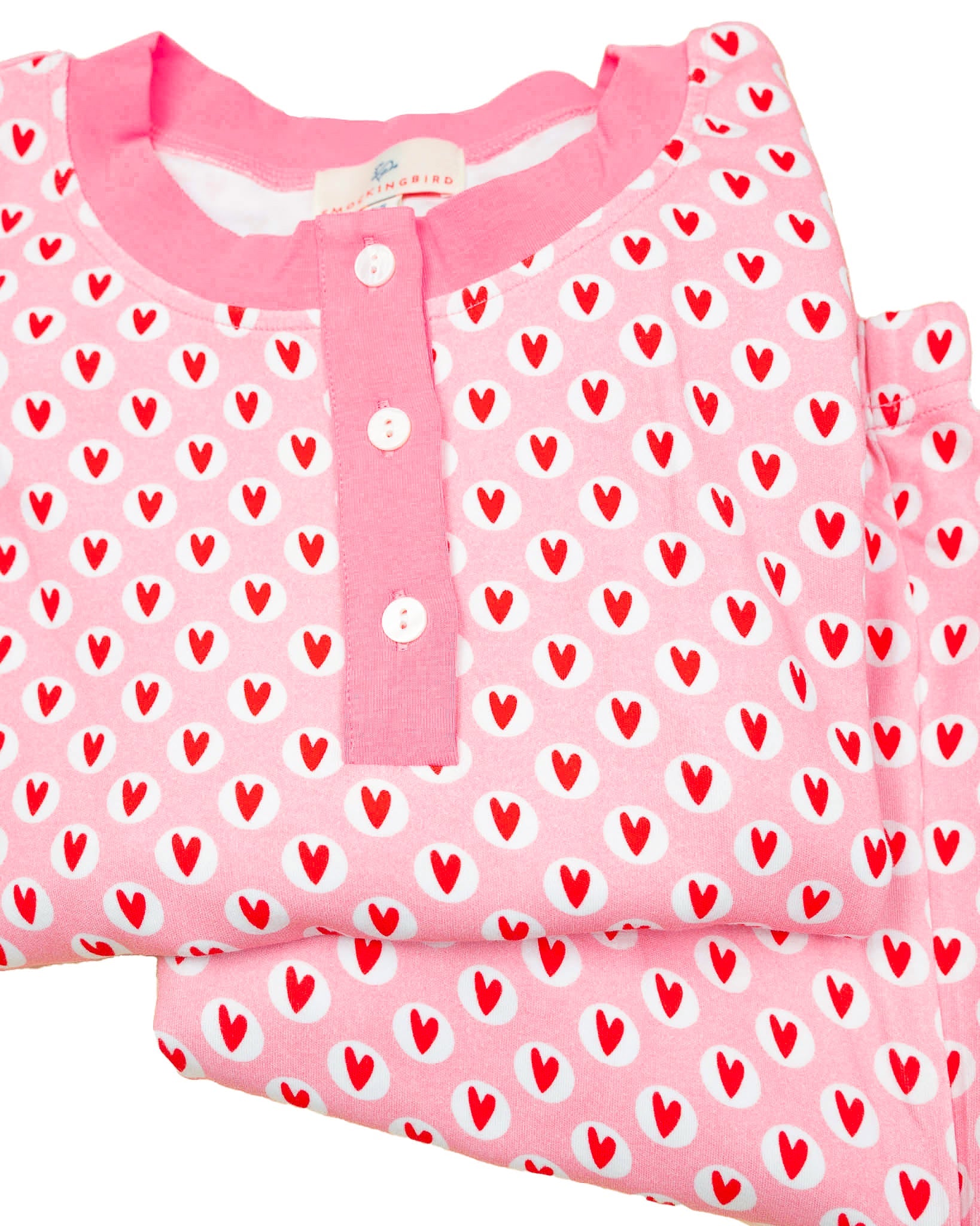 Heart Print Knit Ladies Pajama Set- FINAL SALE