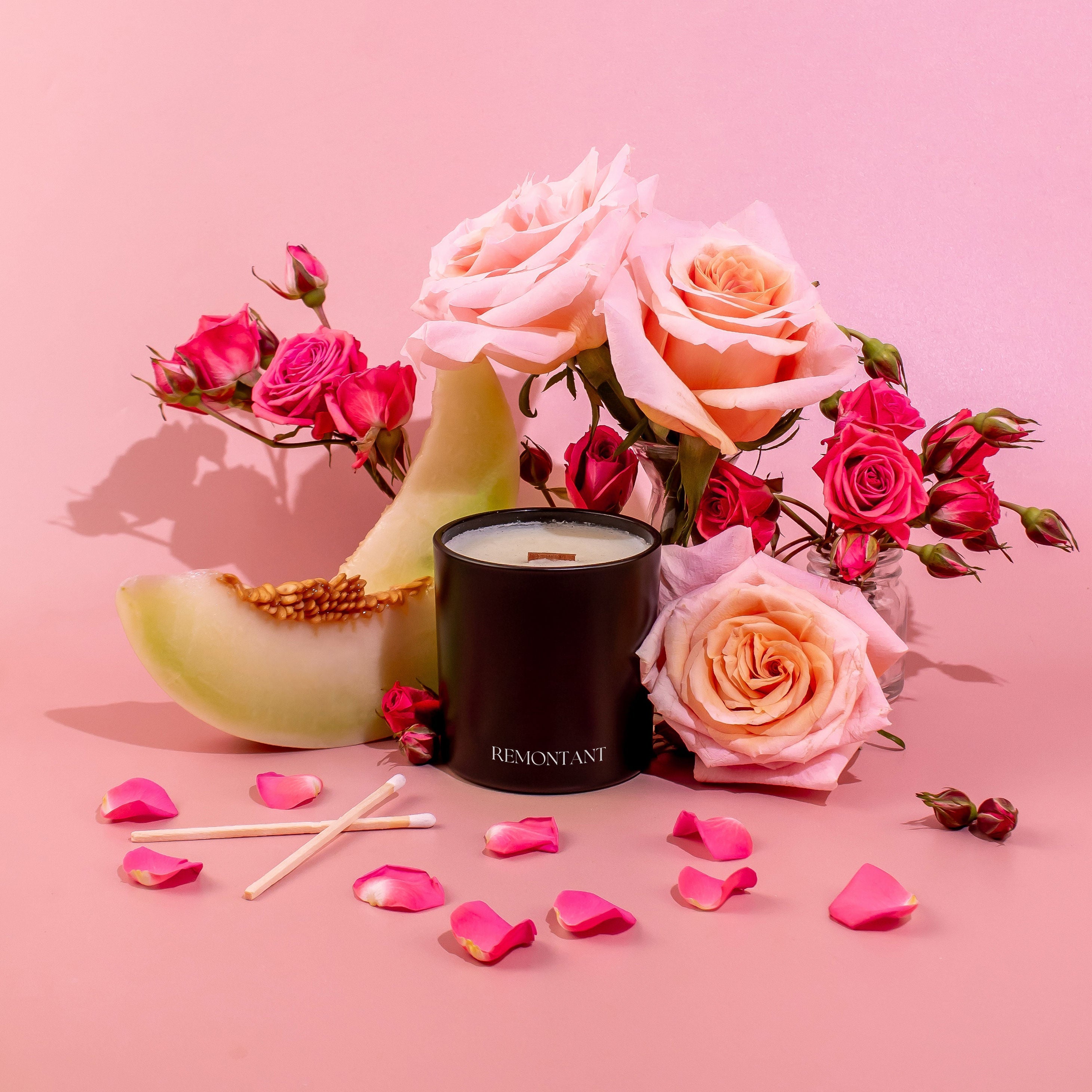 Melon Rose Candle | Honeydew ~ Rose ~ Beechwood | Wood Wick Candle